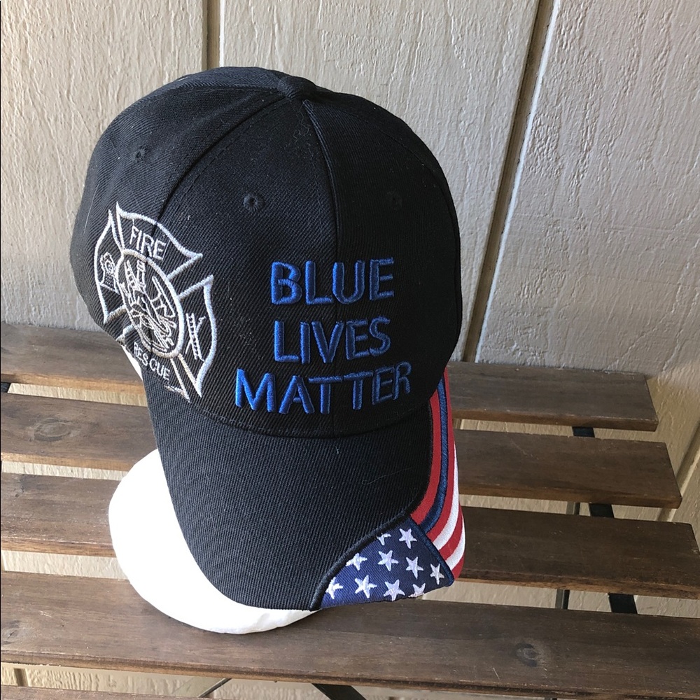 Blue Lives Matter Embroidered Black Baseball Cap